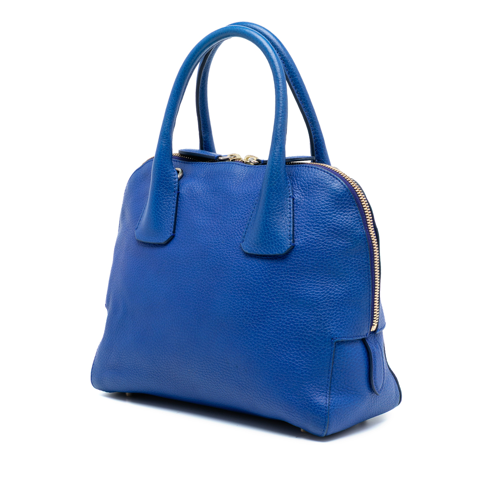 Pre-Loved Burberry Small Grained Calfskin Greenwood Satchel - Picture 2 of 6